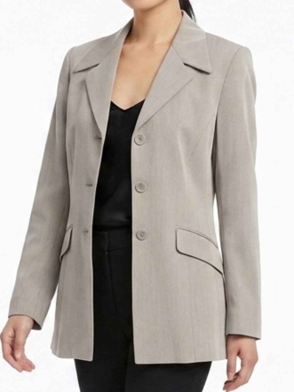 Barney's New York Micro Stripe Long Line Cotton Blazer- Sz. 0
